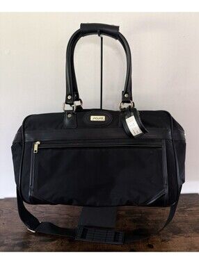 Jaguar Expandable Nylon With Tag Overnight Duffle Bag Black Carry-On Luggage